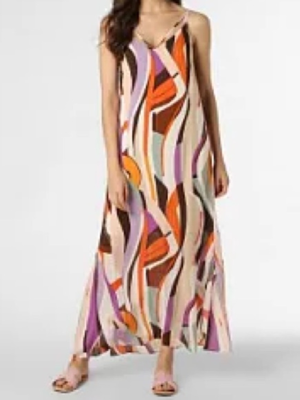 COMMA Multicolor Abstract Wave-Print Maxi Dress - S